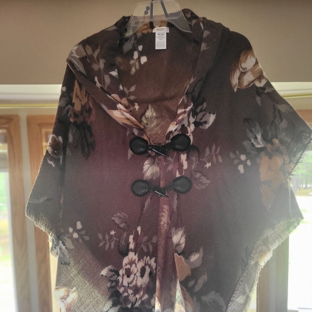 Mixit Plum and White Floral Scarf